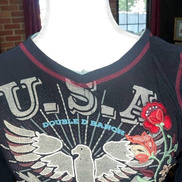 Double D Black Long Sleeve Graphic Top - Picture 4 of 14